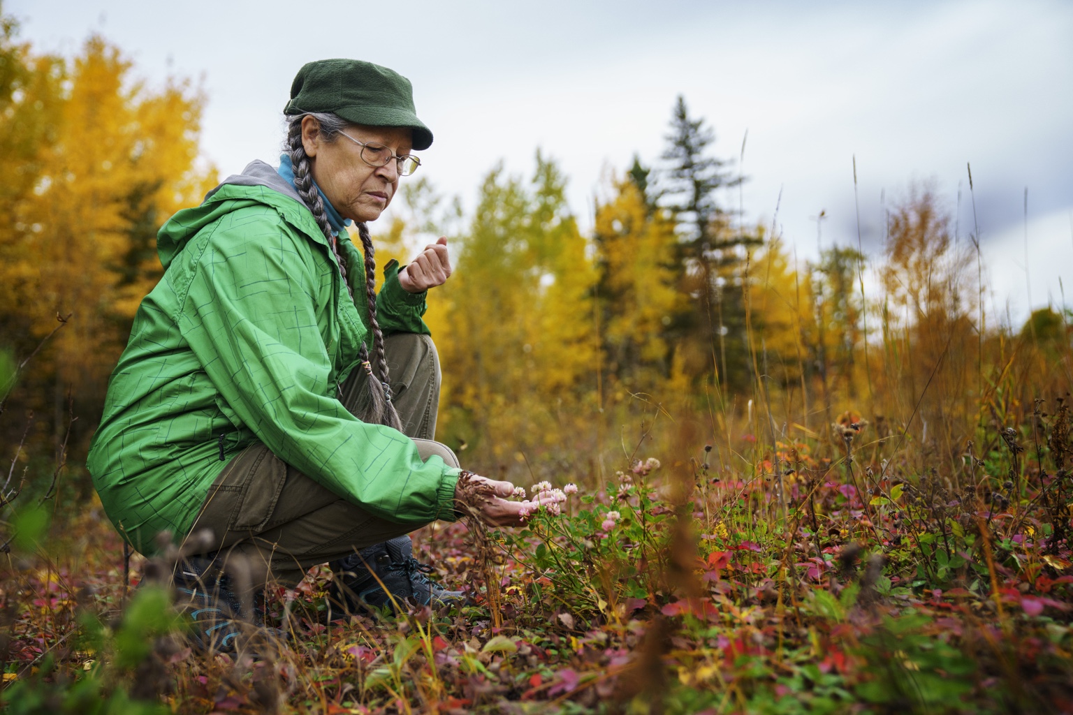 Community knowledge keeper exploring plants and local landscape